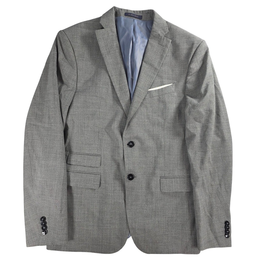 Zara Man Mens 44 Grey Wool Blazer Jacket Winter 2015 Tailored Suit Sport Coat